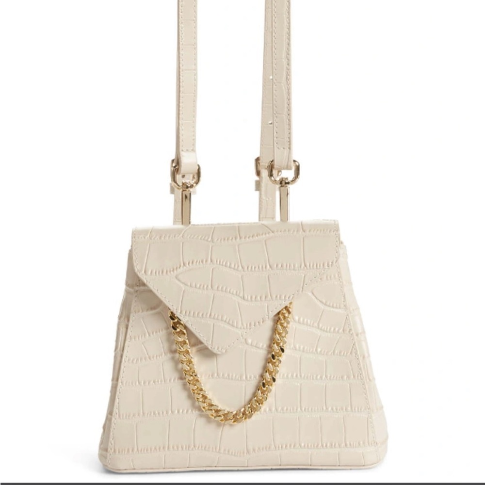 8 Other Reasons X Jill Jacobs Mini Croc Embossed Leather Backpack In Bone